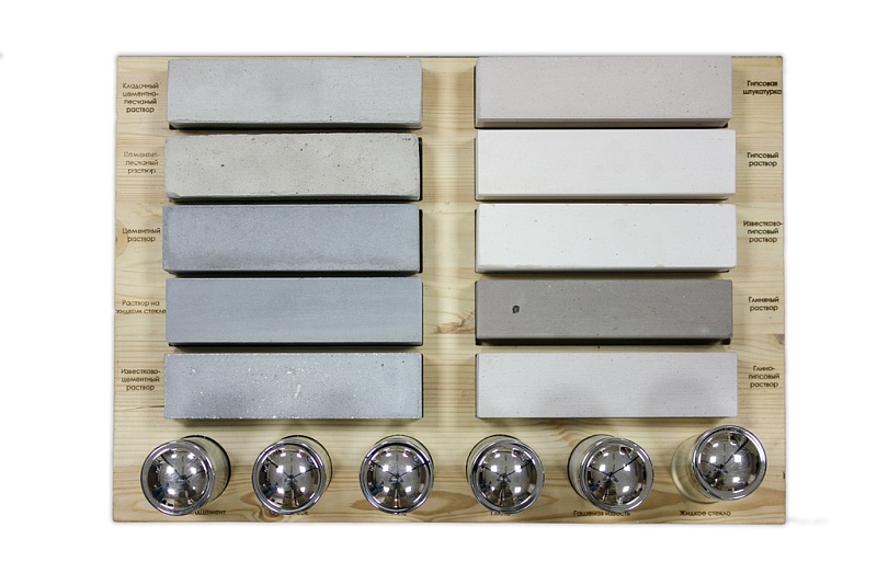 Демонстрационный набор «Типы и группы строительных растворов»